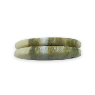 Serpentinite pair of cabochons with hole 26x15 mm no P882