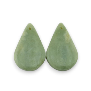 Serpentinite pair of cabochons with hole 26x16 mm no P893