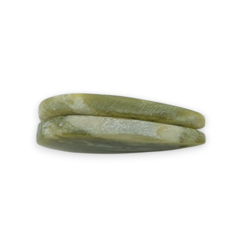 Serpentinite pair of cabochons with hole 27x11 mm no. P875 Serpentinite pair of cabochons with hole 27x11 mm no. P875