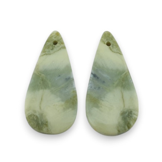 Serpentinite pair of cabochons with hole 27x13 mm no P898
