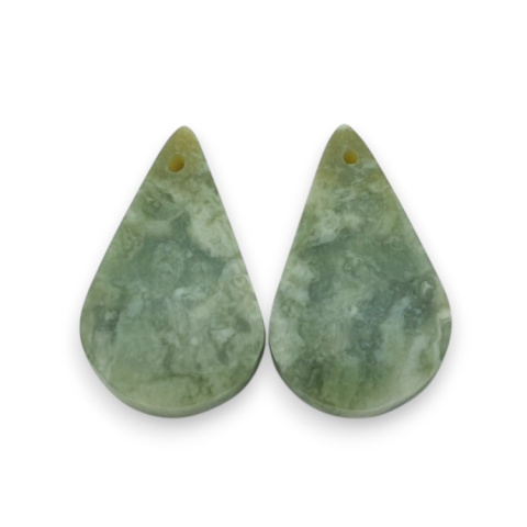 Serpentinite pair of cabochons with hole 27x16 mm no. P903 Serpentinite pair of cabochons with hole 27x16 mm no. P903