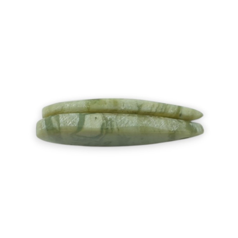 Serpentinite pair of cabochons with hole 28x12 mm no. P864 Serpentinite pair of cabochons with hole 28x12 mm no. P864