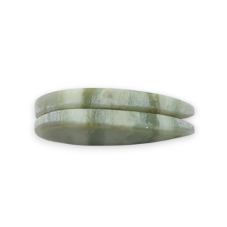 Serpentinite pair of cabochons with hole 28x13 mm no P870