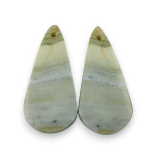 Serpentinite pair of cabochons with hole 29x14 mm no P899