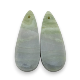 Serpentinite pair of cabochons with hole 32x12 mm no P867