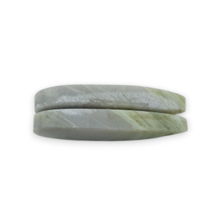 Serpentinite pair of cabochons with hole 32x12 mm no P867