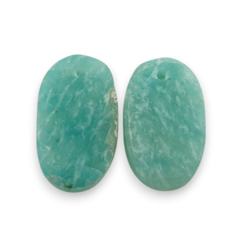 Amazonite pair of cabochons with hole 19x11 mm no. P921 Amazonite pair of cabochons with hole 19x11 mm no. P921