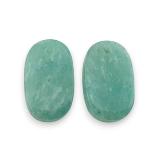 Amazonite pair of cabochons with hole 19x11 mm no. P928