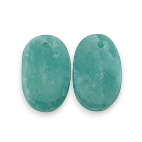 Amazonite pair of cabochons with hole 19x12 mm no. P922 Amazonite pair of cabochons with hole 19x12 mm no. P922