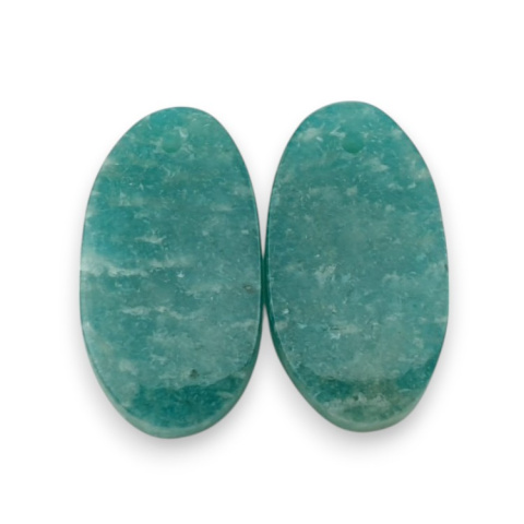 Amazonite pair of 21x11 mm hole cabochons no. P918 Amazonite pair of 21x11 mm hole cabochons no. P918