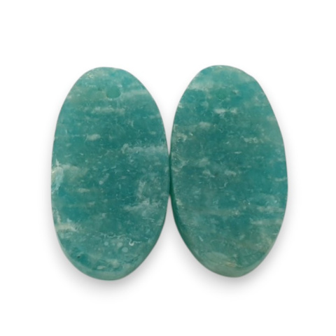 Amazonite pair of 21x11 mm hole cabochons no. P918 Amazonite pair of 21x11 mm hole cabochons no. P918