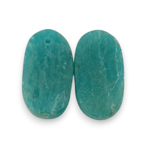 Amazonite pair of 21x12 mm hole cabochons no. P914 Amazonite pair of 21x12 mm hole cabochons no. P914