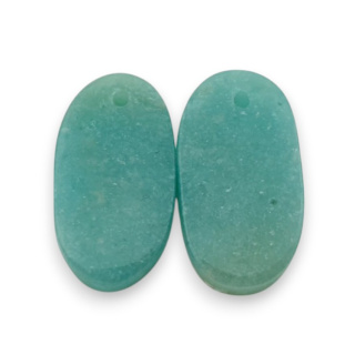 Amazonite pair of 21x12 mm hole cabochons no. P923