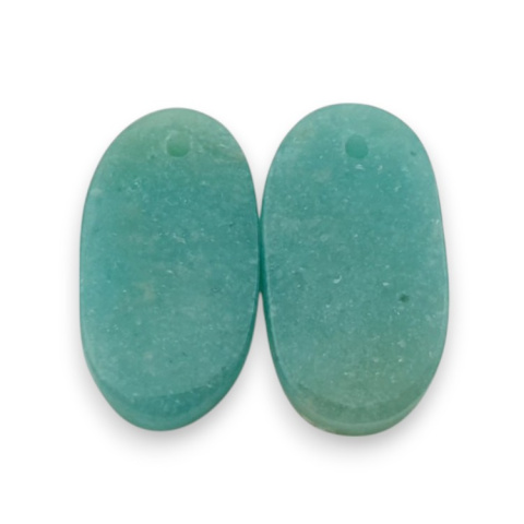 Amazonite pair of cabochons with hole 21x12 mm no P923 Amazonite pair of cabochons with hole 21x12 mm no P923