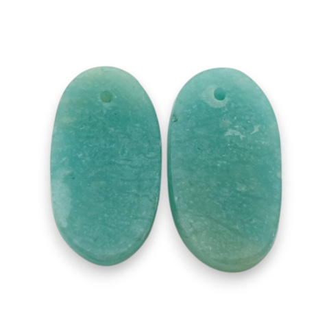Amazonite pair of cabochons with hole 21x12 mm no P923 Amazonite pair of cabochons with hole 21x12 mm no P923