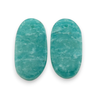 Amazonite pair of cabochons with hole 23x12 mm no. P916