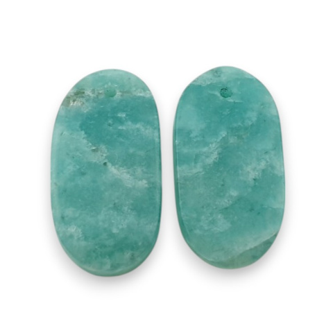 Amazonite pair of cabochons with hole 23x12 mm no P939 Amazonite pair of cabochons with hole 23x12 mm no P939