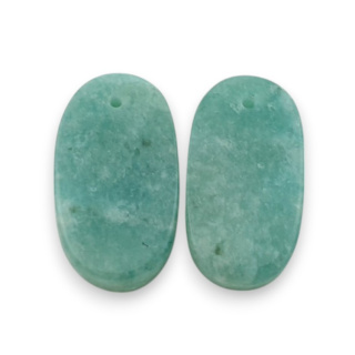 Amazonite pair of cabochons with hole 23x13 mm no. P932