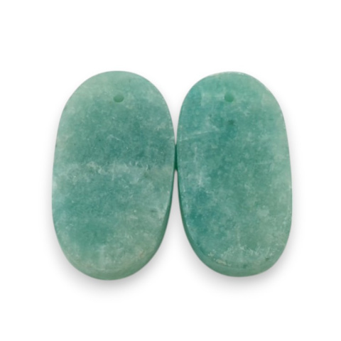 Amazonite pair of cabochons with hole 23x13 mm no P932 Amazonite pair of cabochons with hole 23x13 mm no P932