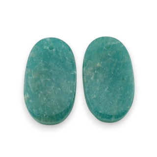 Amazonite pair of cabochons with hole 23x13 mm no. P941