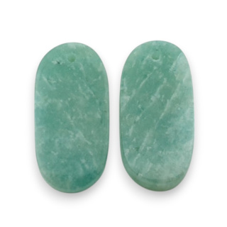 Amazonite pair of cabochons with hole 24x11 mm no. P942