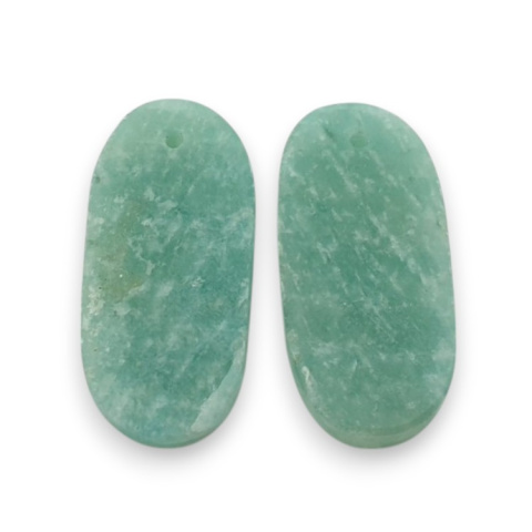 Amazonite pair of cabochons with hole 24x11 mm no. P942 Amazonite pair of cabochons with hole 24x11 mm no. P942
