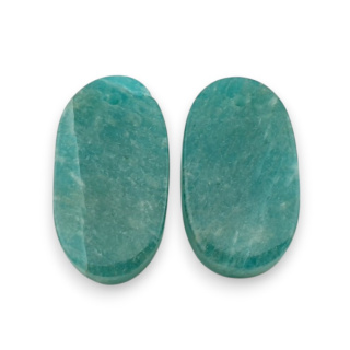 Amazonite pair of cabochons with hole 24x13 mm no. P934