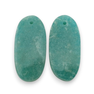 Amazonite pair of cabochons with hole 25x12 mm no. P924