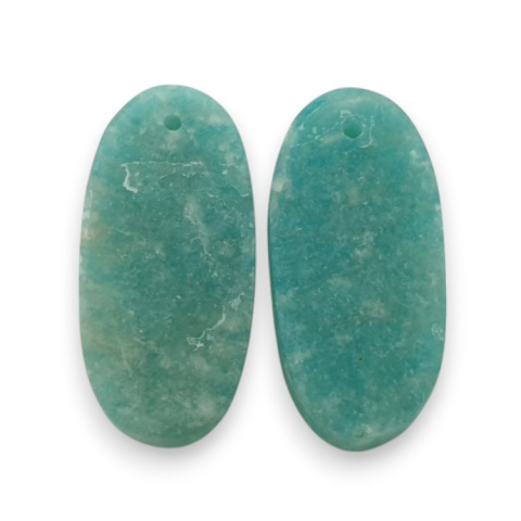 Amazonite pair of cabochons with hole 25x12 mm no P924 Amazonite pair of cabochons with hole 25x12 mm no P924
