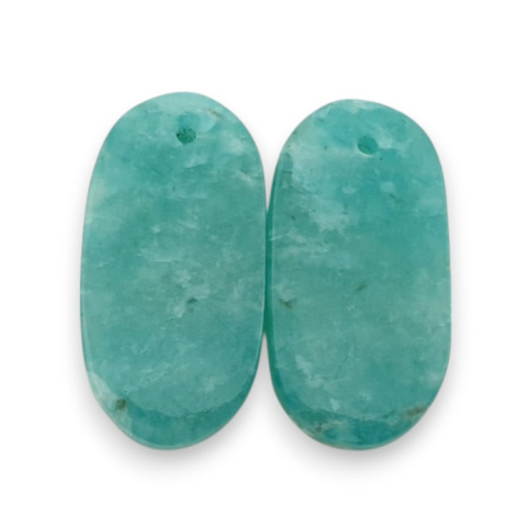 Amazonite pair of cabochons with hole 25x12 mm no. P929 Amazonite pair of cabochons with hole 25x12 mm no. P929