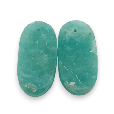 Amazonite pair of cabochons with hole 25x12 mm no. P929 Amazonite pair of cabochons with hole 25x12 mm no. P929