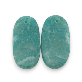 Amazonite pair of cabochons with hole 25x13 mm no. P931