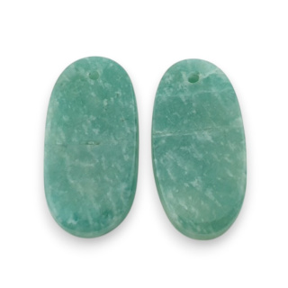 Amazonite pair of cabochons with hole 25x13 mm no. P937