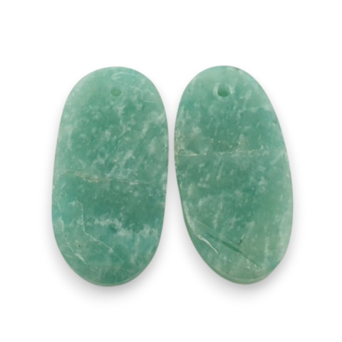 Amazonite pair of cabochons with hole 25x13 mm no P937