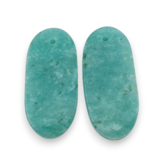 Amazonite pair of cabochons with hole 27x12 mm no. P917