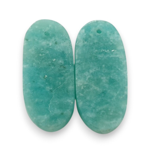 Amazonite pair of cabochons with hole 27x12 mm no P917 Amazonite pair of cabochons with hole 27x12 mm no P917