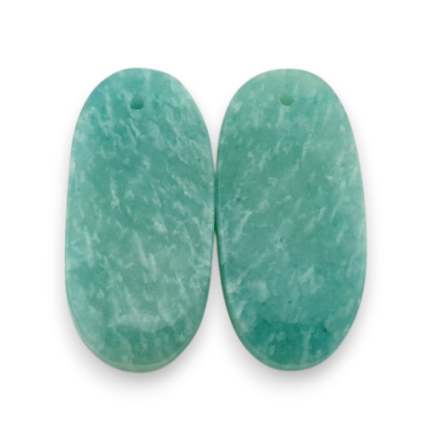 Amazonite pair of cabochons with hole 27x13 mm no P920 Amazonite pair of cabochons with hole 27x13 mm no P920