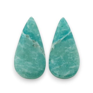 Amazonite pair of 28x13 mm hole cabochons no. P919