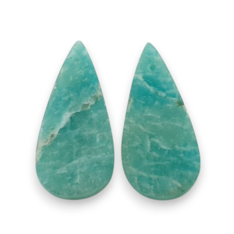 Amazonite pair of 28x13 mm hole cabochons no. P919 Amazonite pair of 28x13 mm hole cabochons no. P919