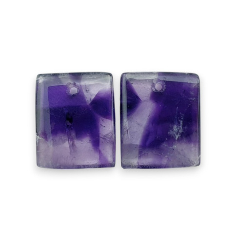 Amethyst pair of cabochons with hole 15x12 mm no. R98 Amethyst pair of cabochons with hole 15x12 mm no. R98