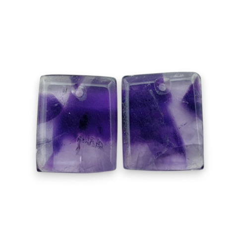 Amethyst pair of cabochons with hole 15x12 mm no. R98 Amethyst pair of cabochons with hole 15x12 mm no. R98