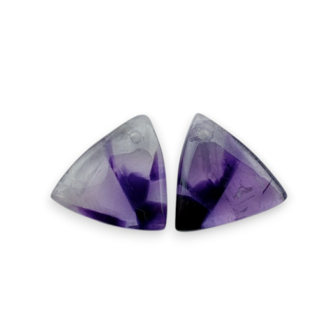 Amethyst pair of cabochons with hole 15x15 mm no. R111 Amethyst pair of cabochons with hole 15x15 mm no. R111