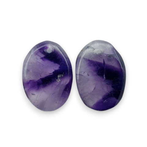 Amethyst pair of cabochons with hole 17x12 mm no R99 Amethyst pair of cabochons with hole 17x12 mm no R99