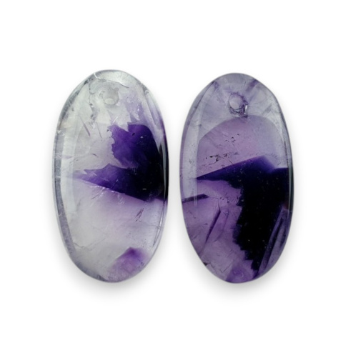 Amethyst pair of cabochons with hole 21x12 mm no R97 Amethyst pair of cabochons with hole 21x12 mm no R97