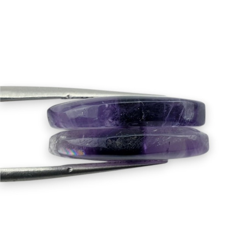 Amethyst pair of cabochons with hole 21x12 mm no R97 Amethyst pair of cabochons with hole 21x12 mm no R97