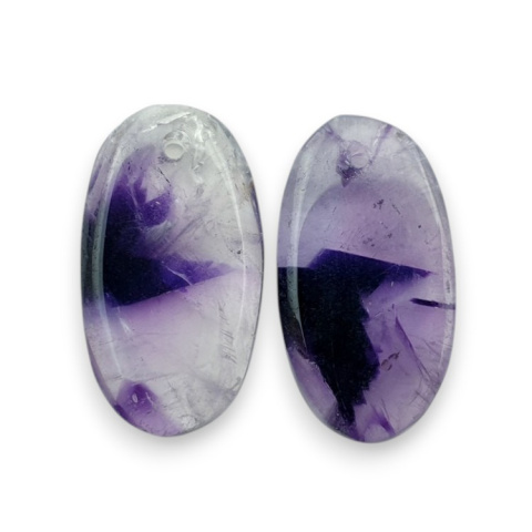 Amethyst pair of cabochons with hole 21x12 mm no R97 Amethyst pair of cabochons with hole 21x12 mm no R97