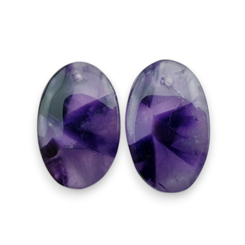 Amethyst pair of cabochons with hole 21x13 mm no. R101 Amethyst pair of cabochons with hole 21x13 mm no. R101