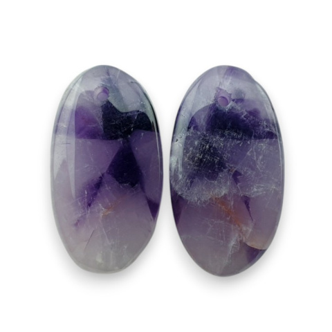 Amethyst pair of cabochons with hole 22x12 mm no R103 Amethyst pair of cabochons with hole 22x12 mm no R103