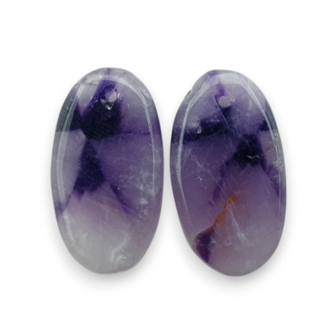 Amethyst pair of cabochons with hole 22x12 mm no R103 Amethyst pair of cabochons with hole 22x12 mm no R103