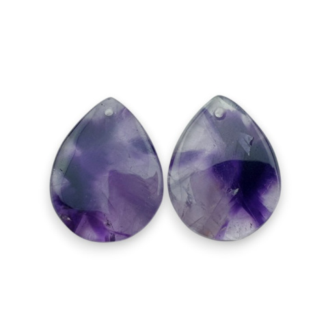 Amethyst pair of cabochons with hole 22x17 mm no. R100 Amethyst pair of cabochons with hole 22x17 mm no. R100
